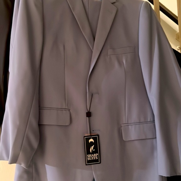 2 piece Sharp Suit,baby blue with light grey hue & baby blue inside jacket lapel - Picture 12 of 12